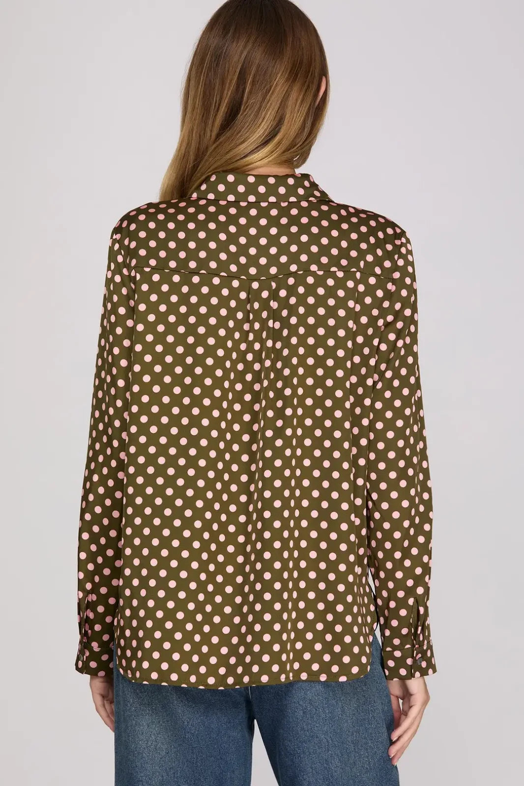 Polka Dot Satin Top - High Call Outfitters