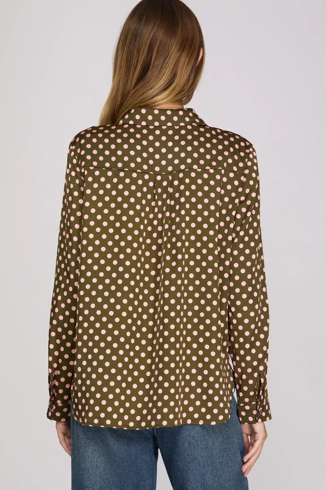 Polka Dot Satin Top