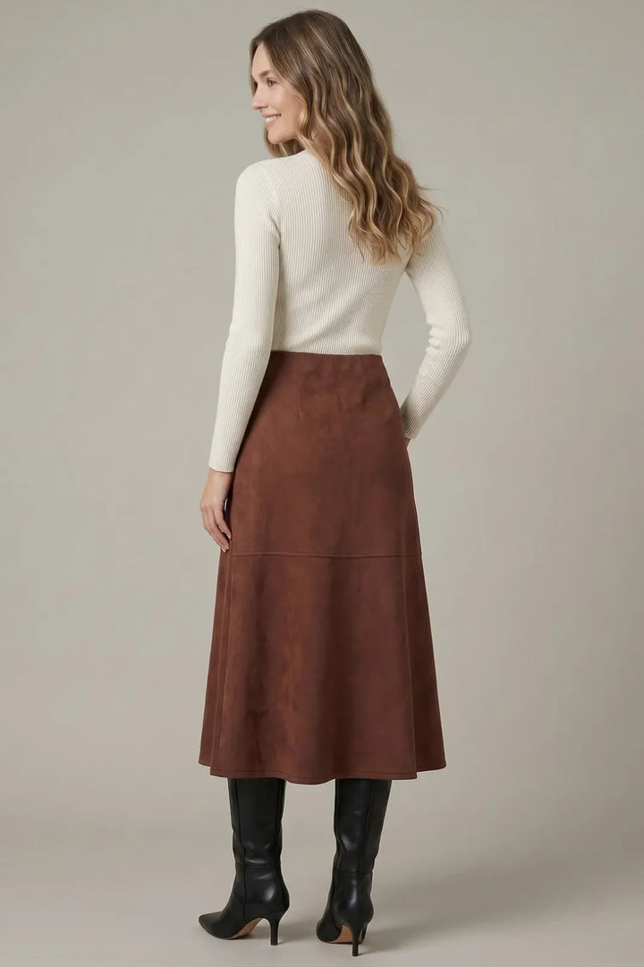 Asymmetrical Faux Suede Skirt