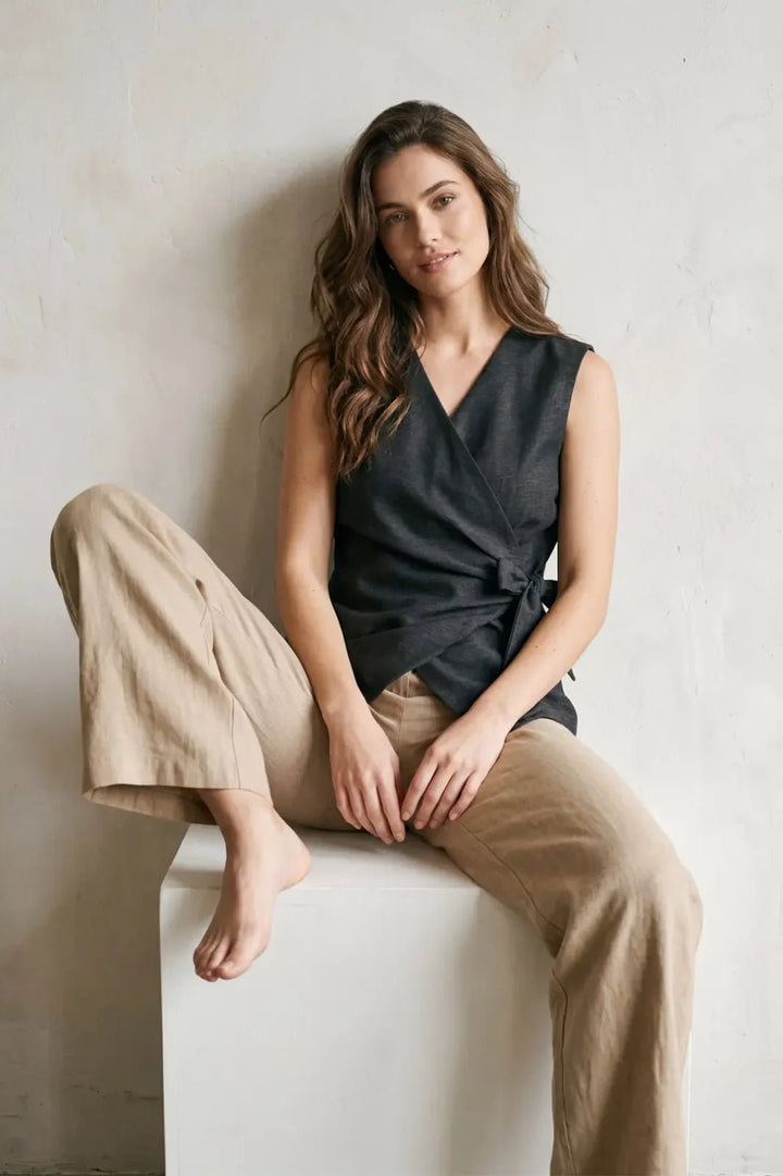 Sleeveless Side Tie Vest - High Call Outfitters