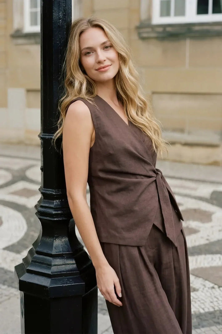Sleeveless Side Tie Vest - High Call Outfitters
