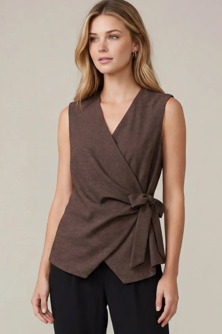 Sleeveless Side Tie Vest - High Call Outfitters