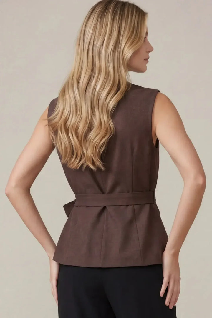 Sleeveless Side Tie Vest