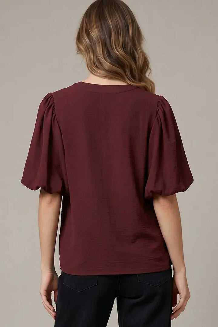 Pintuck Tie Front Top