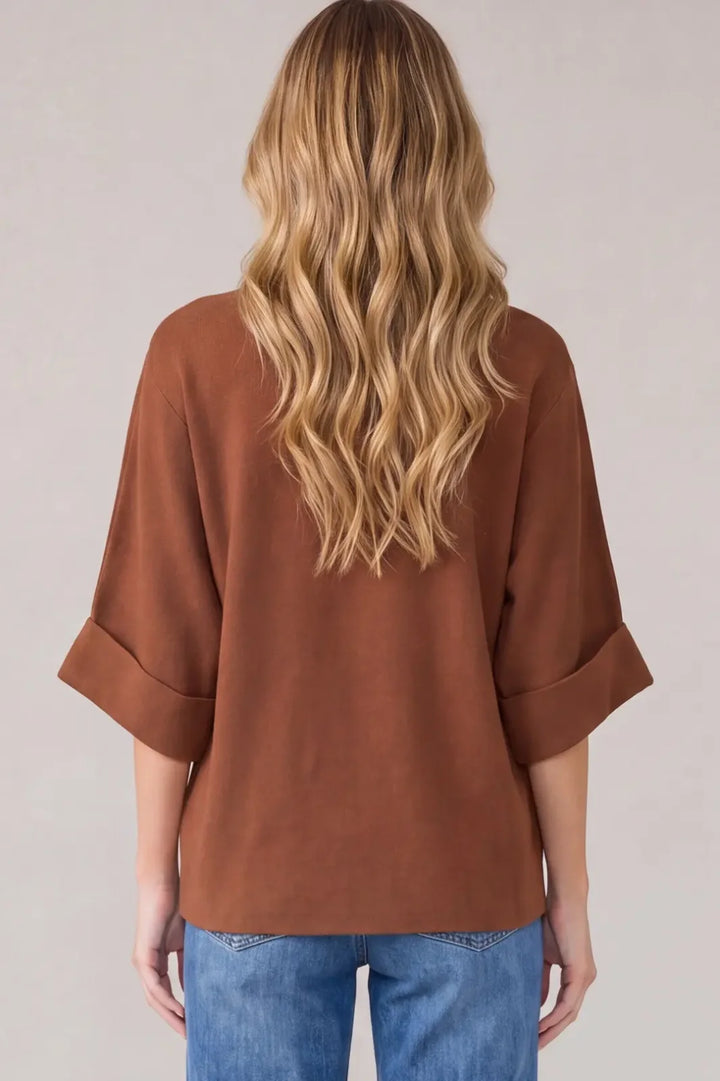 Mock Neck Loose Fit Sweater