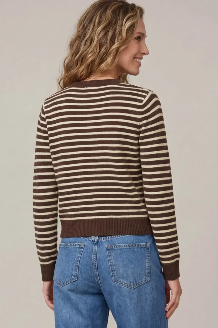 Striped Gold Button Cardigan
