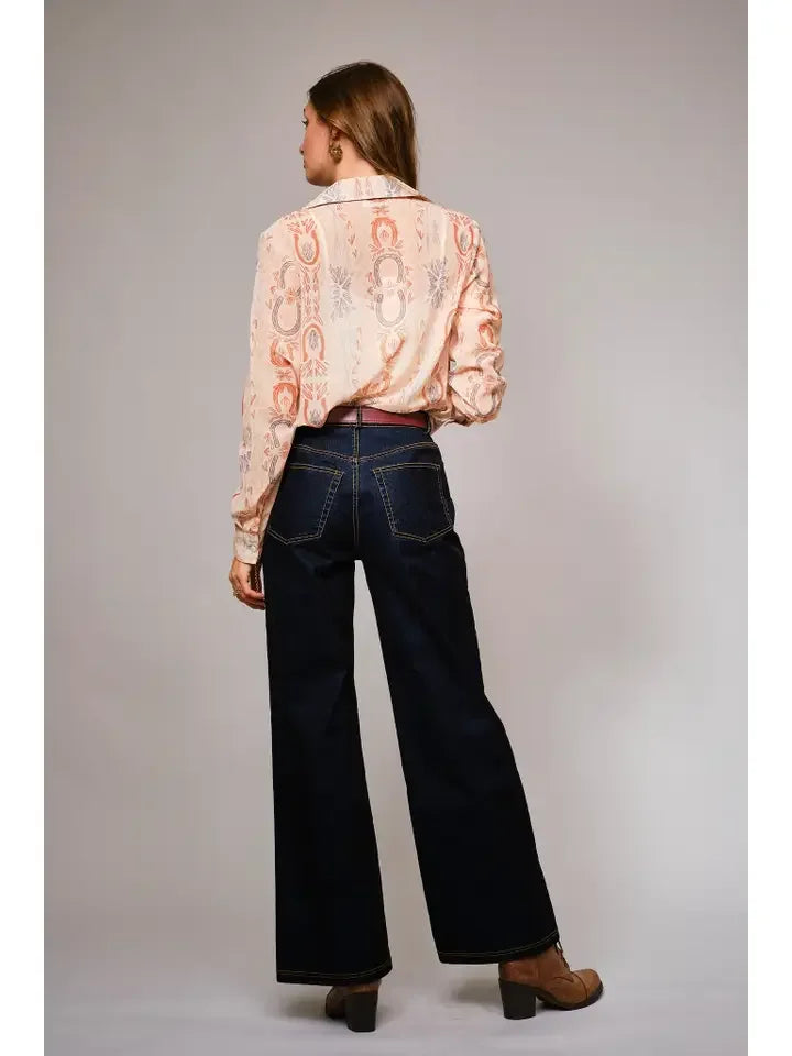 Ruffle Front Western Top