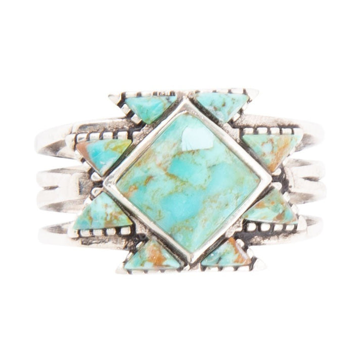 Sharp Turquoise and Sterling Silver Ring from Barse