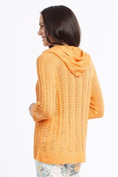 3/4 Sleeve Hooded Lightweight Sweater from Tribal