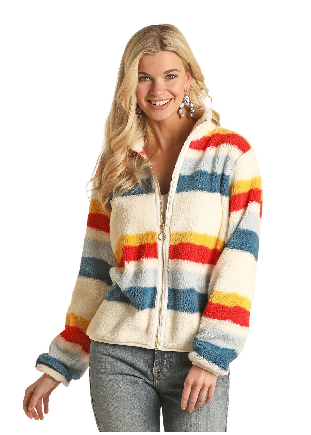 Stripe Fleece Jacket from Rock & Roll Cowgirl - High Call Outfitters