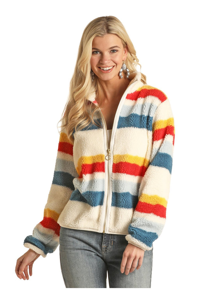 Stripe Fleece Jacket from Rock & Roll Cowgirl - High Call Outfitters