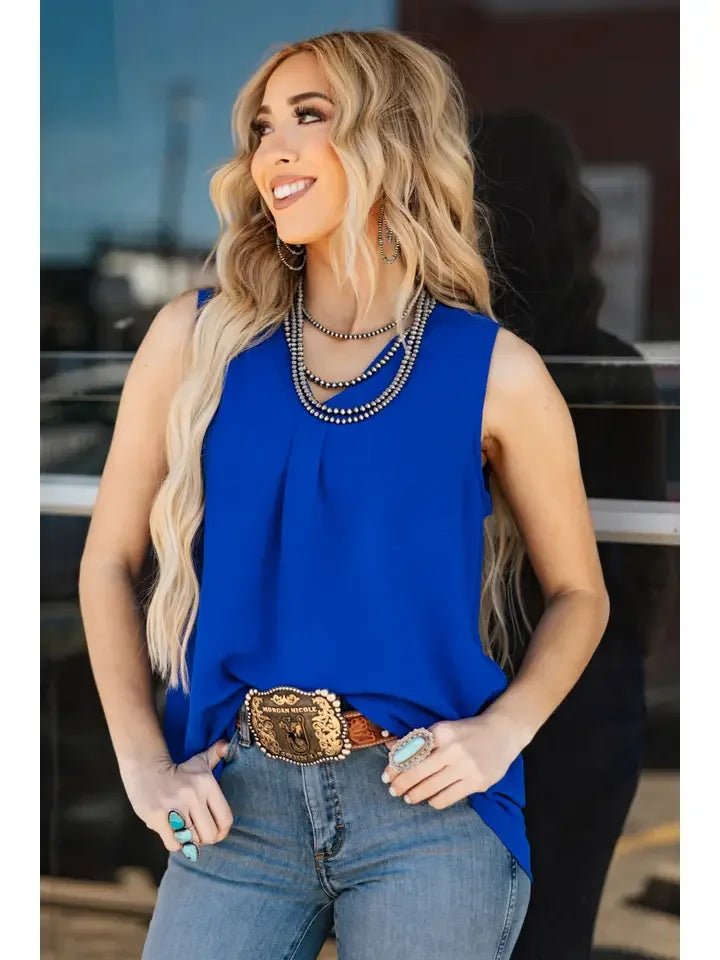 Sleeveless Solid Flowy Tank - High Call Outfitters