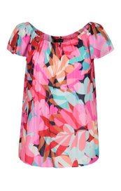 On/Off Shoulder Tropical Print Top from Tribal - High Call Outfitters
