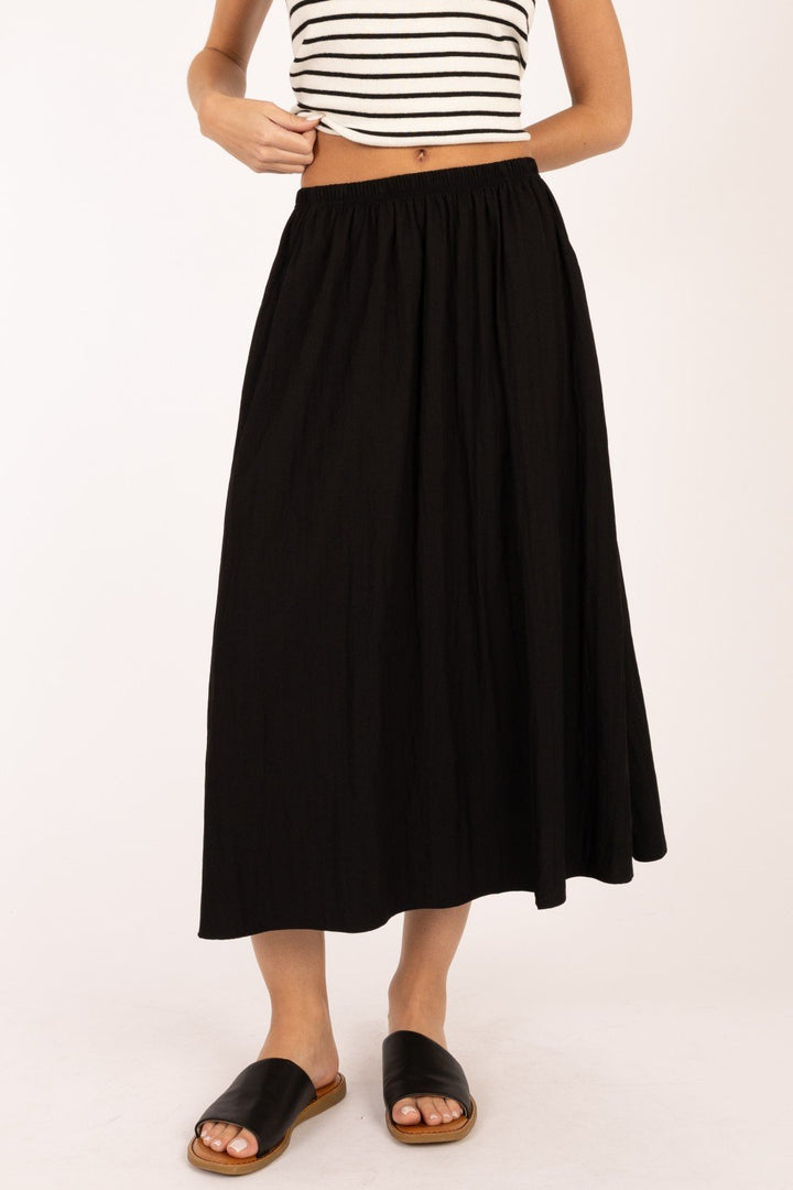 Elastic Waist Flare Skirt