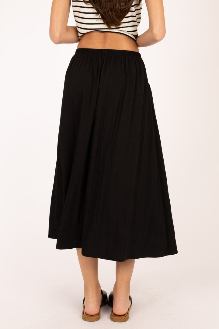 Elastic Waist Flare Skirt