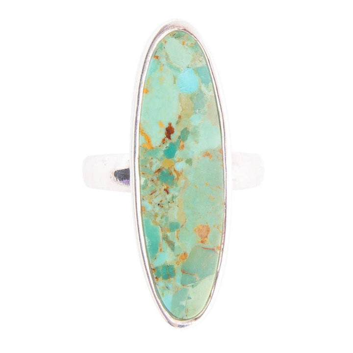 Pueblo Blue Turquoise and Sterling Silver Oval Ring from Barse