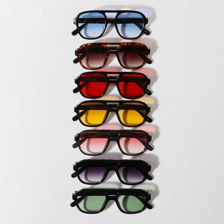 Retro Square Aviator Colored Sunglasses - High Call Outfitters