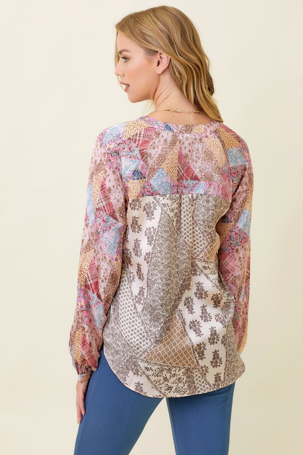 Mixed Media Blouse from Mystree - High Call Outfitters