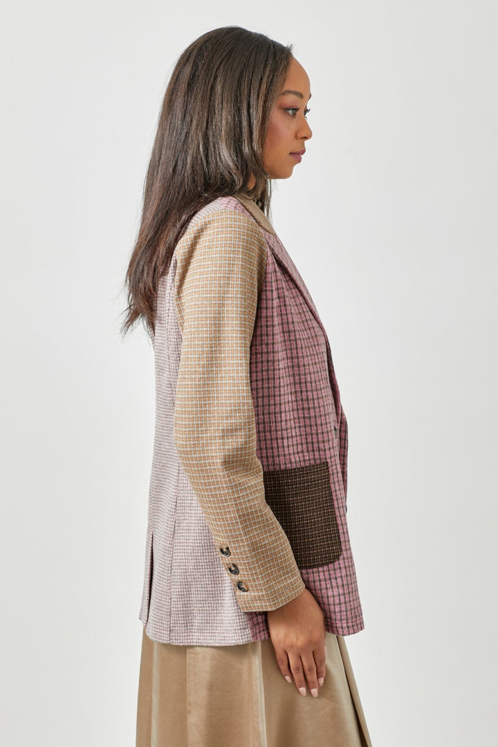 Mixed Plaid Blazer from Mystree