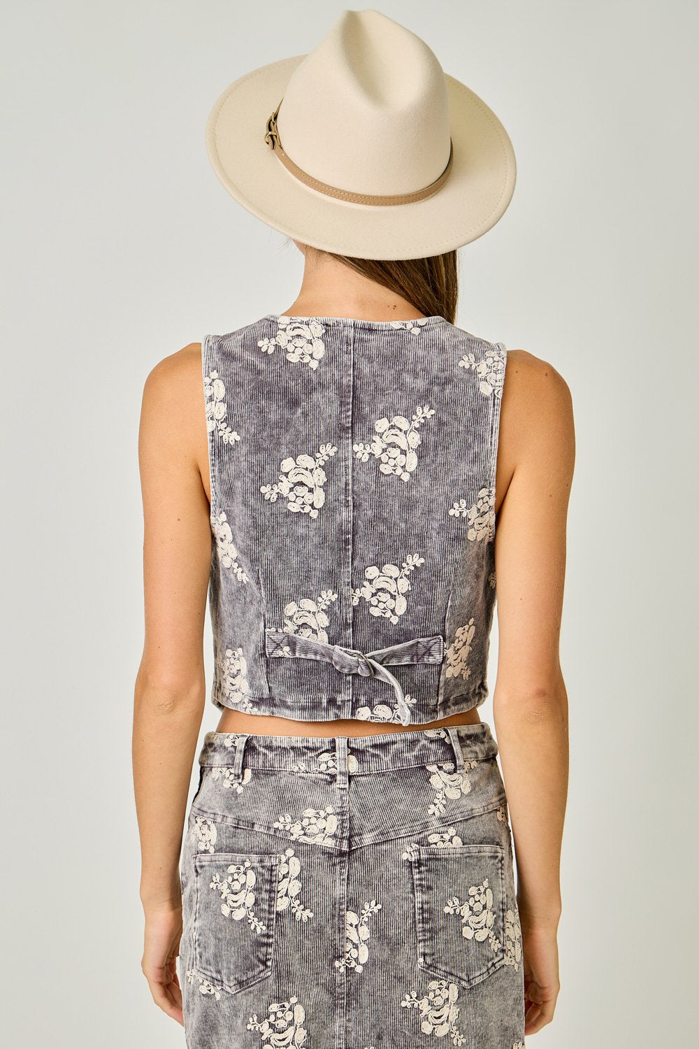 Corduroy Embroidered Vest