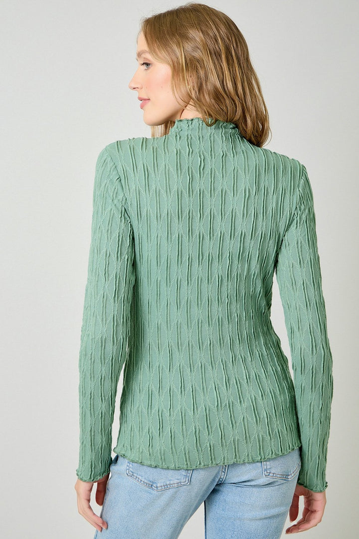 Lettuce Edge Textured Knit Top