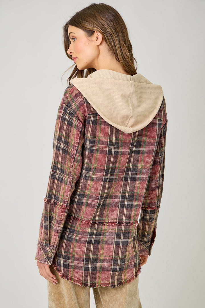 Washed Plaid Shacket