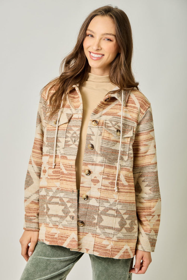 Aztec Hooded Shacket