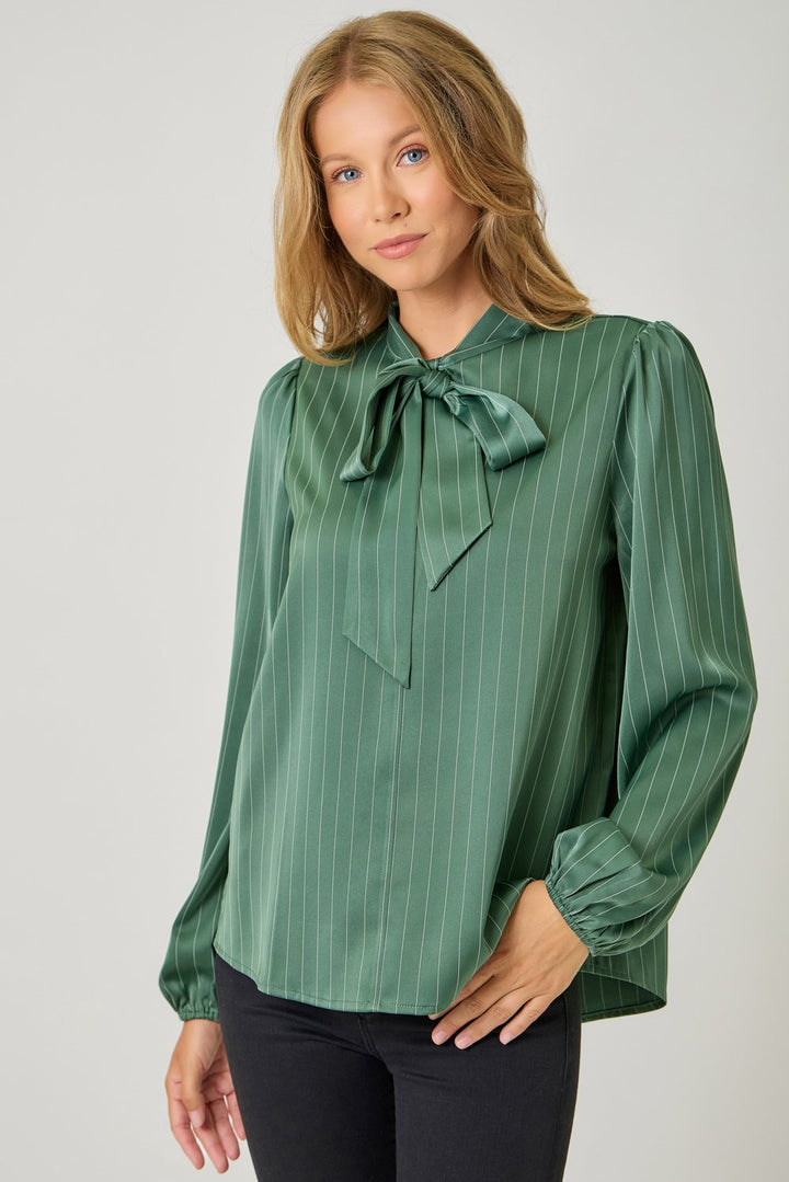Tie Front Stripe Top