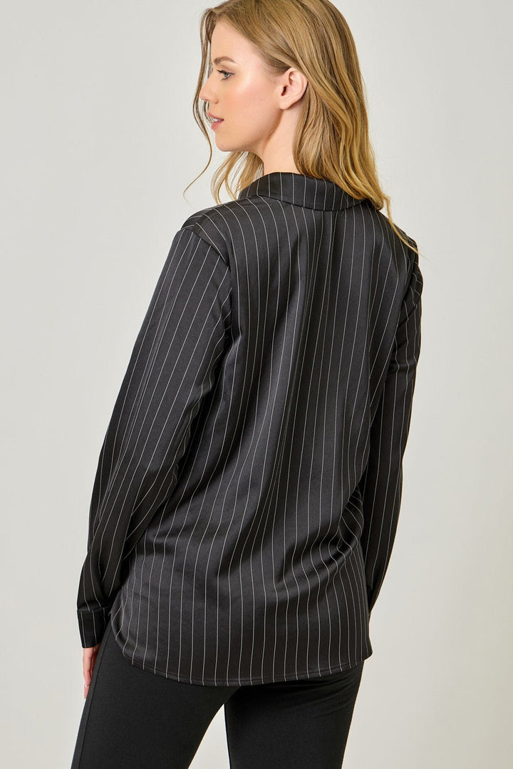 Twisted Hem Stripe Shirt - High Call Outfitters