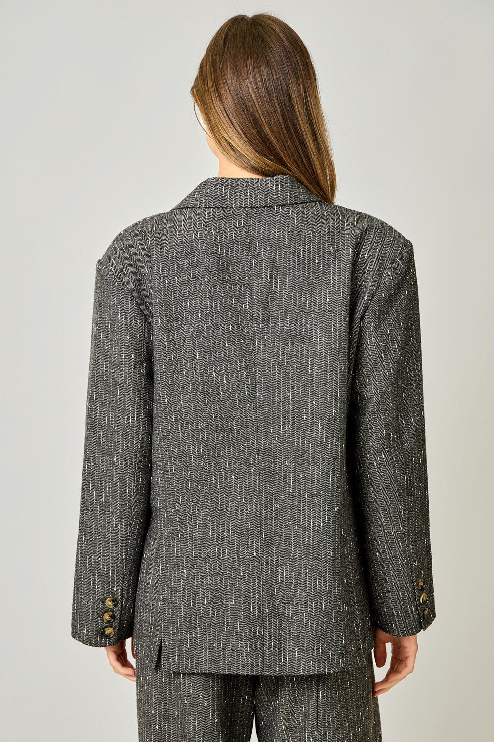 Double Breasted Sparklet Stripe Blazer - High Call Outfitters
