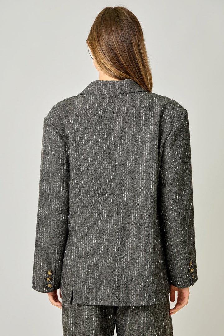Double Breasted Sparklet Stripe Blazer - High Call Outfitters