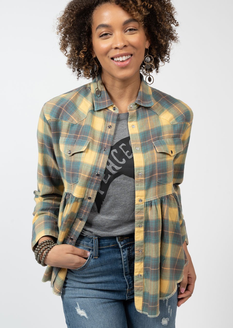 Peplum Shirt Jacket from Ivy Jane