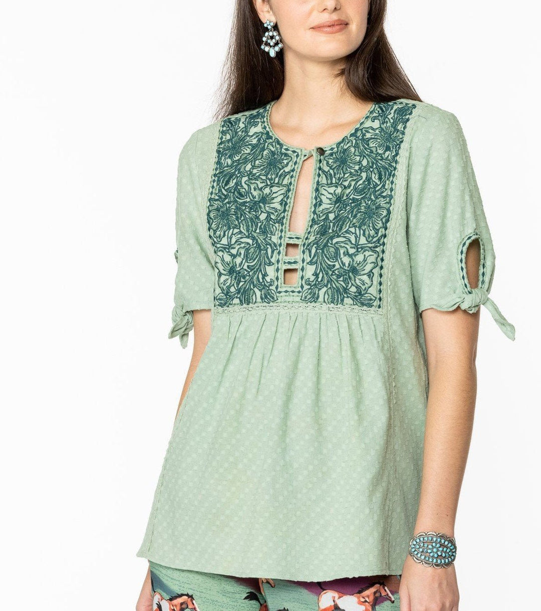 Rose Scroll Top from Double D Ranch - High Call Outfitters