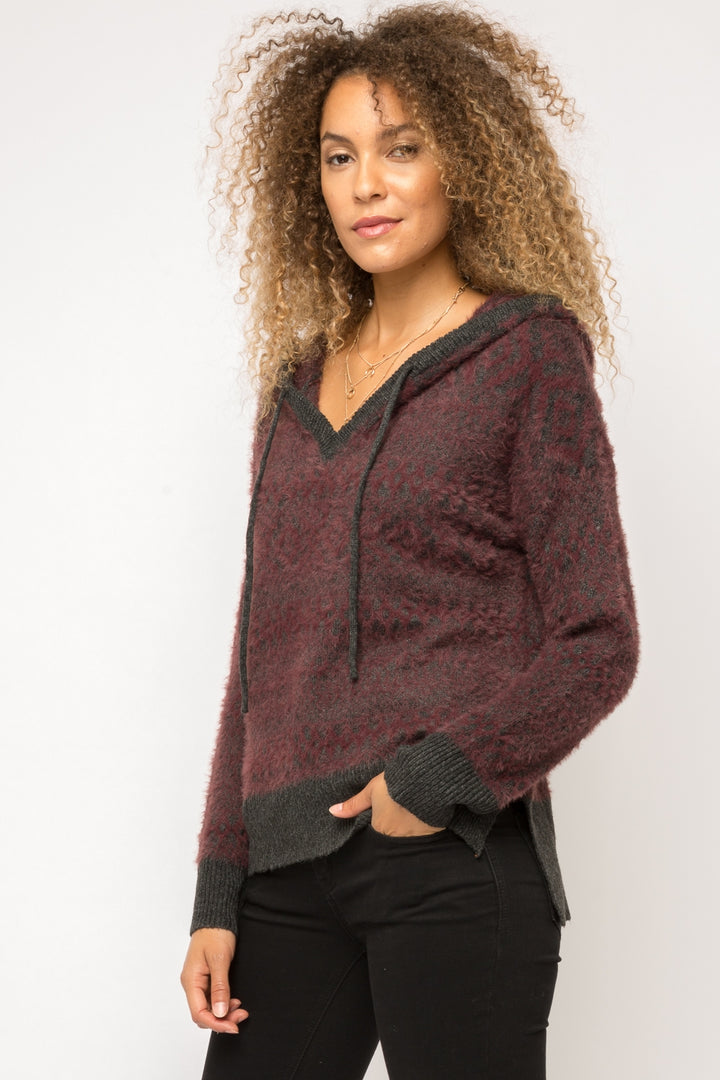 Ethnic Motif Hooded Sweater from Mystree
