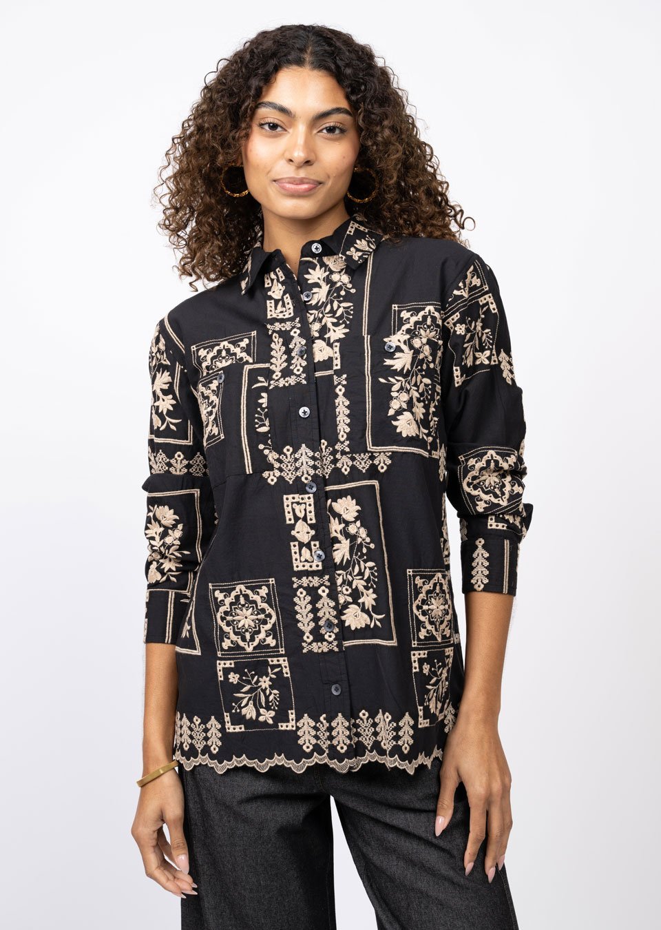 Scarf Embroidered Shirt from Ivy Jane - High Call Outfitters