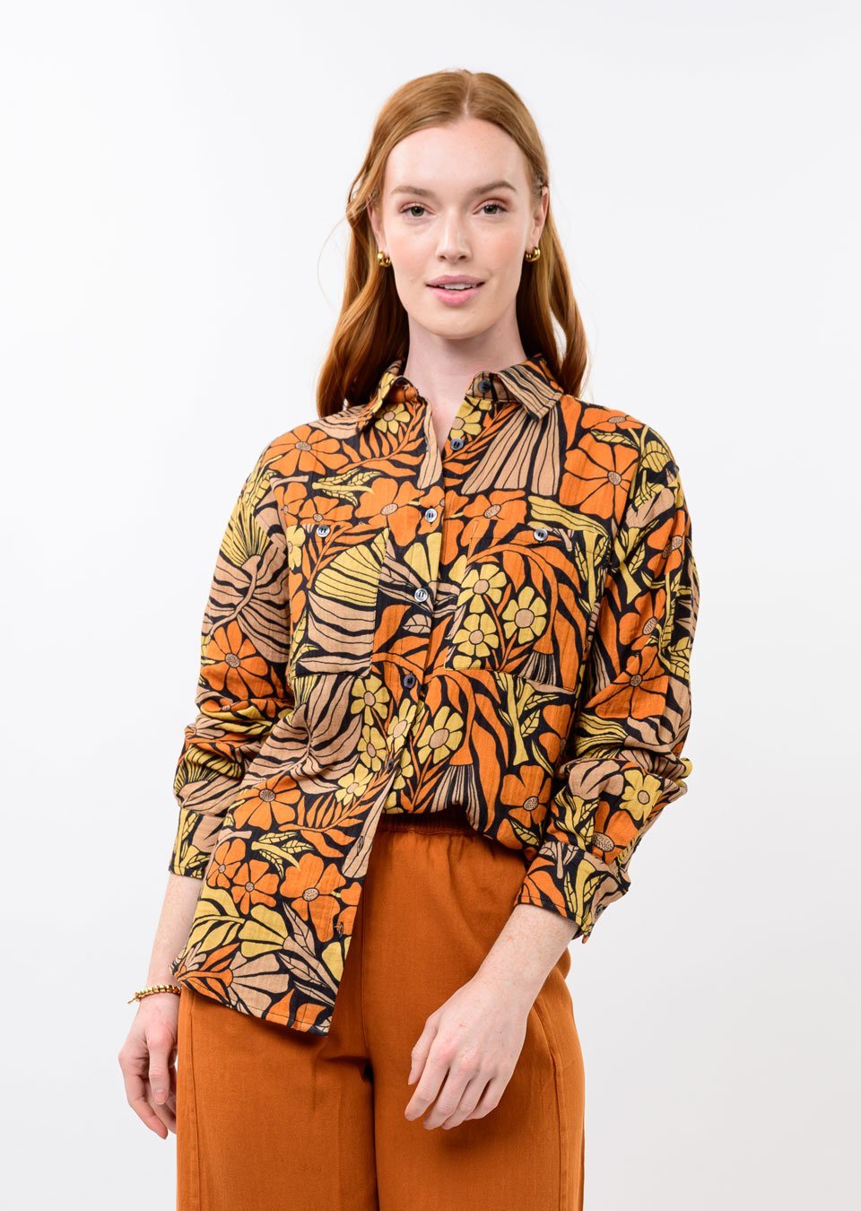Mod Flower Print Long Sleeve Top from Ivy Jane