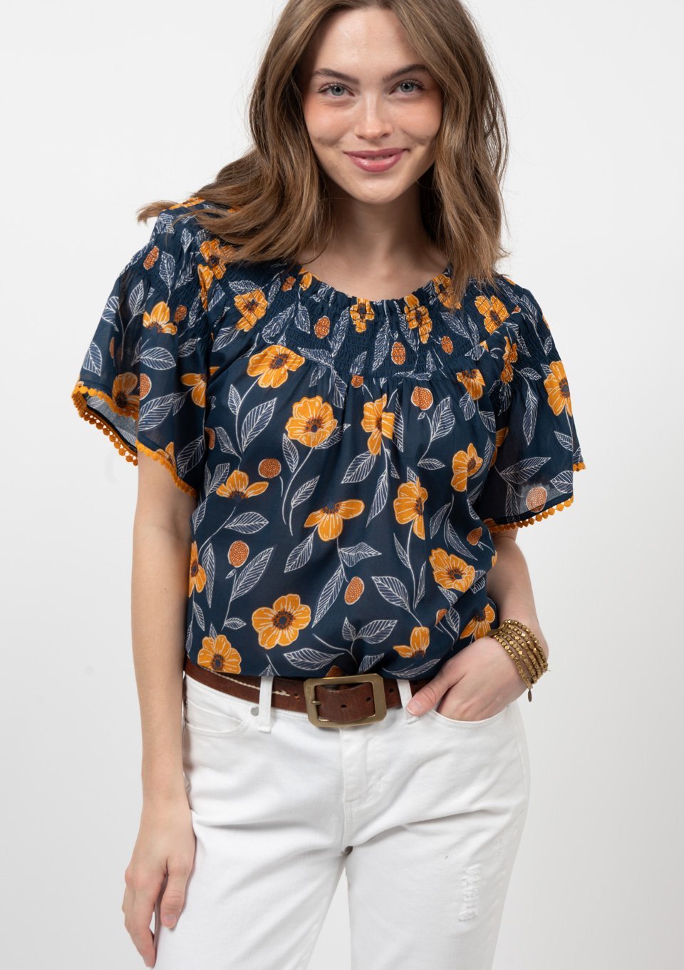 Smocked Sunflower Top from Ivy Jane - High Call Outfitters
