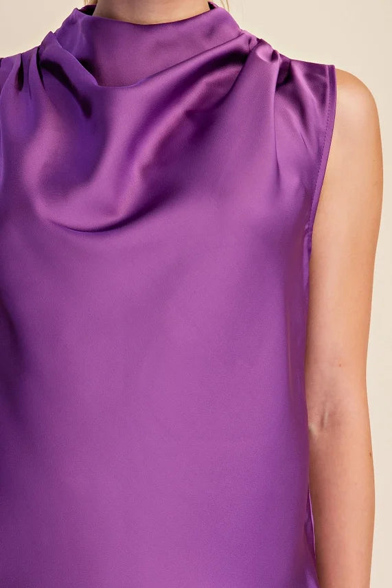 Mock Neck Sleeveless Top