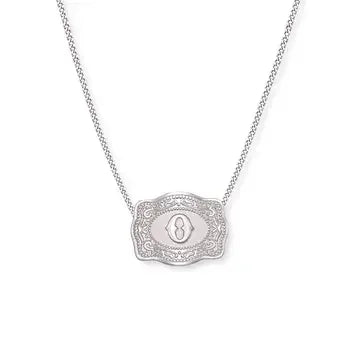 SpurWest Mini Belt Buckle Necklace (Initial) - Silver