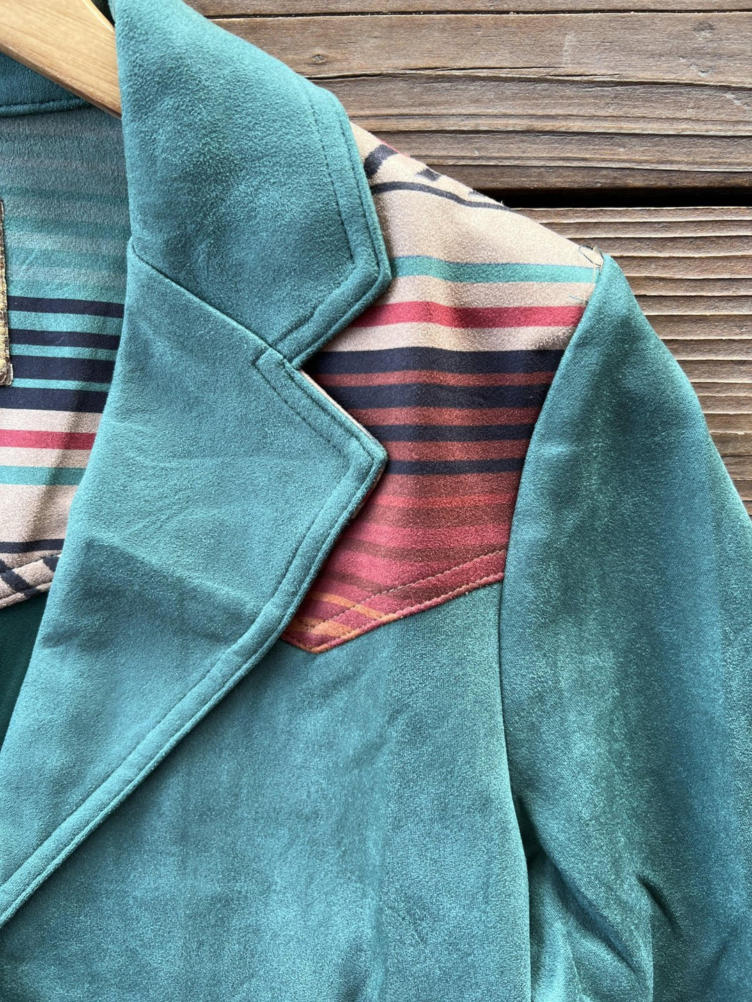 Sueded Blazer with Serape Yoke - High Call Outfitters