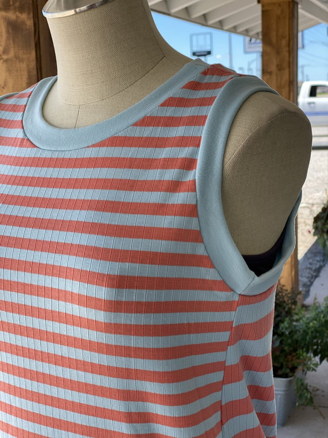 Stripe Sleeveless Tank Dress