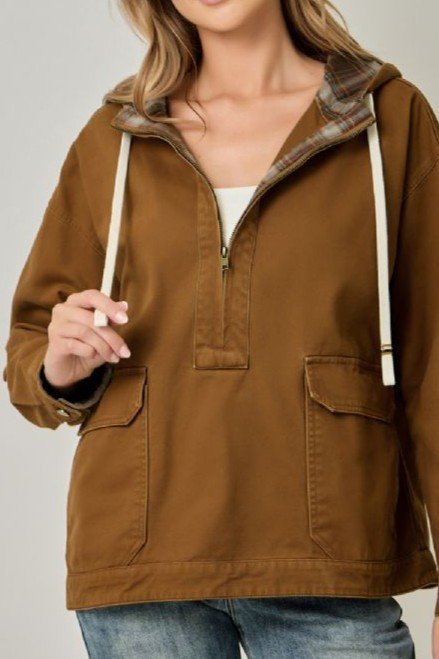 Washed Twill 1/2 Zip Pullover - High Call Outfitters