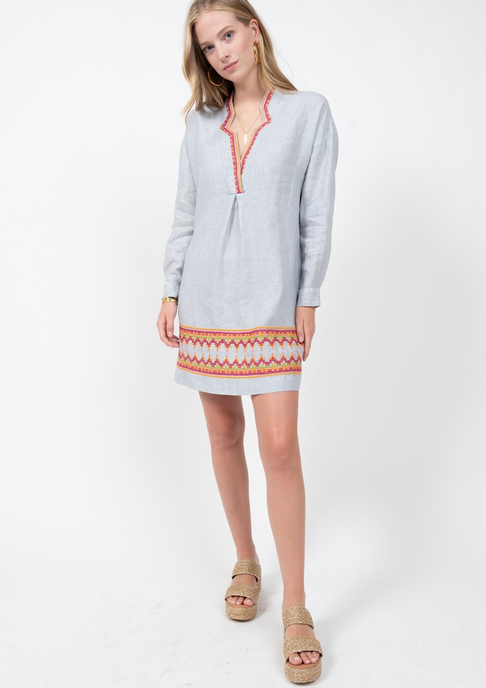 Cross Stitch Embroidered Dress from Uncle Frank - High Call Outfitters