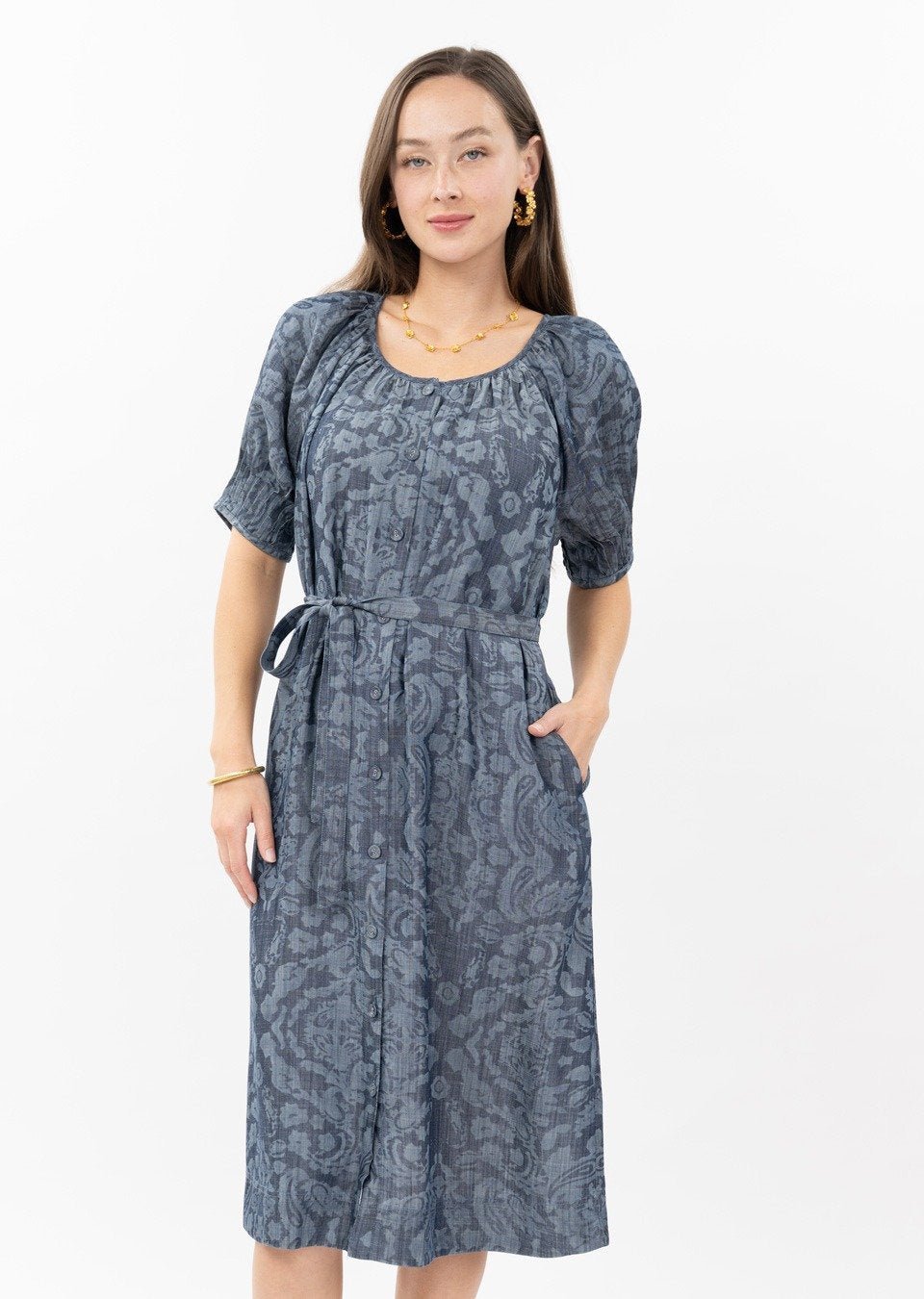 Tucked Sleeve Dress from Uncle Frank - High Call Outfitters