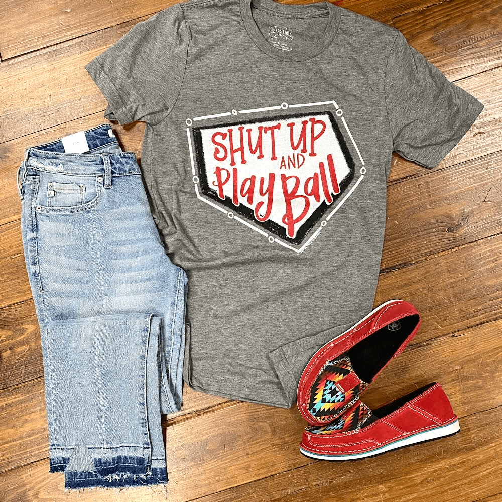 Shut up and Play Ball Graphic Tee - High Call Outfitters