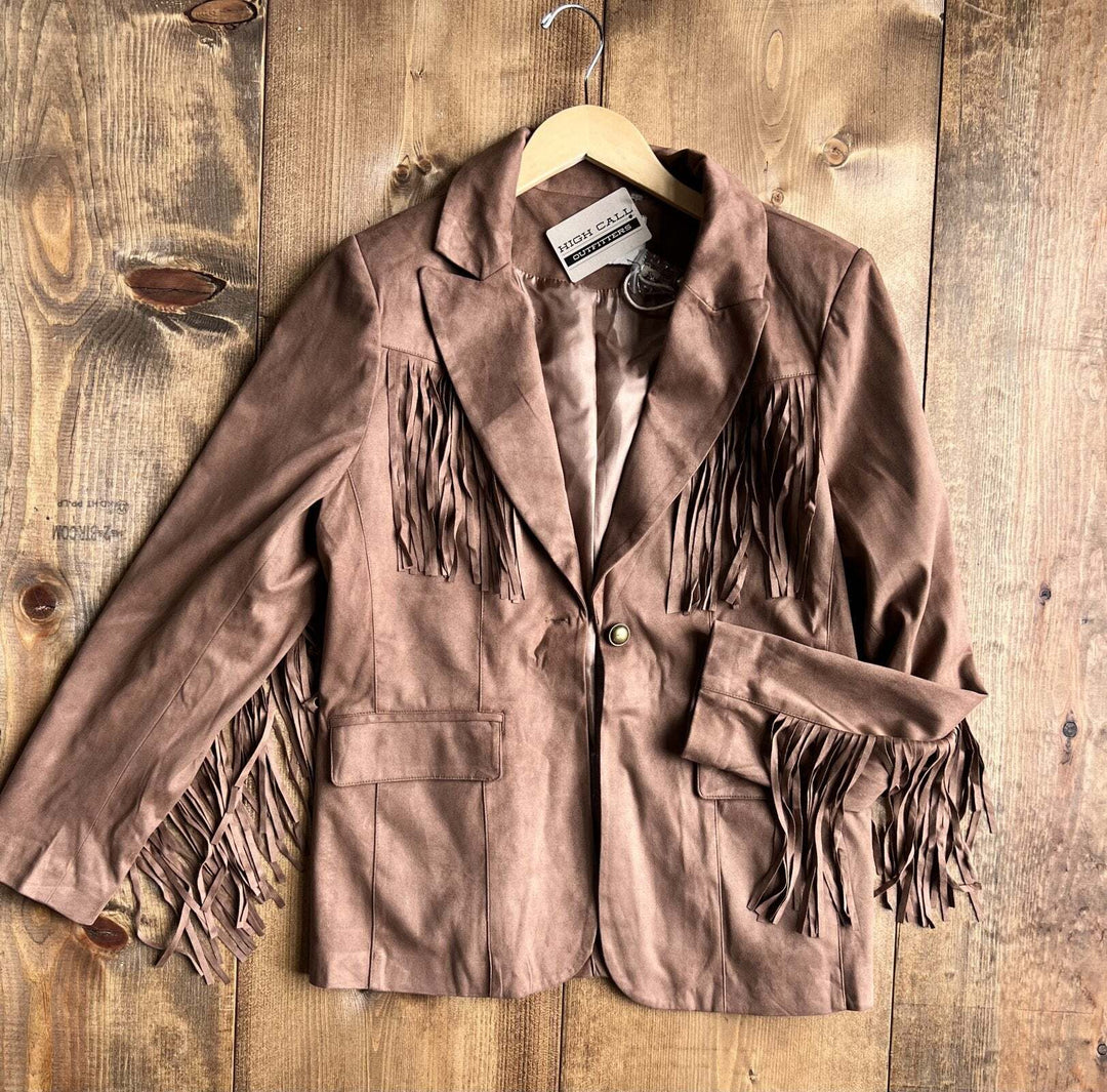 Fringe Faux Suede Blazer from Savanna Jane - High Call Outfitters