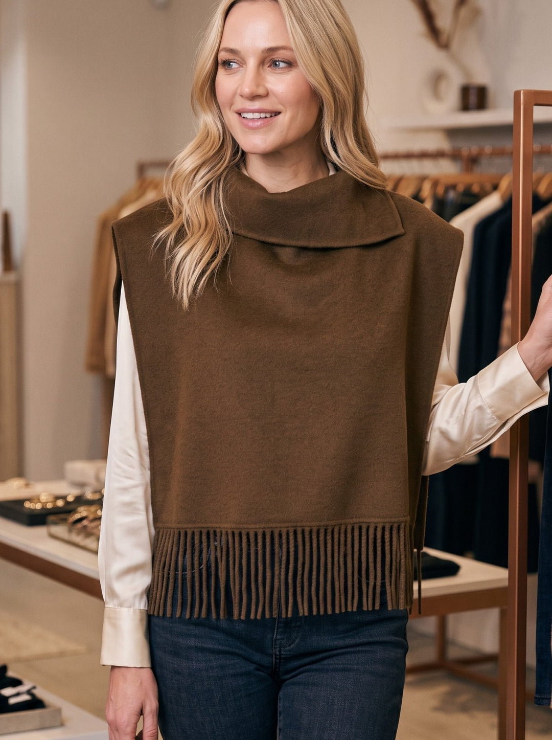 Fringe Poncho with Collar from Ivy Jane - High Call Outfitters