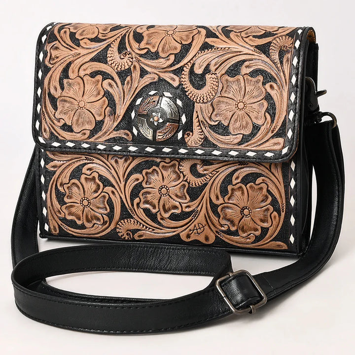 Concho Tooled Flap Crossbody from American Darling