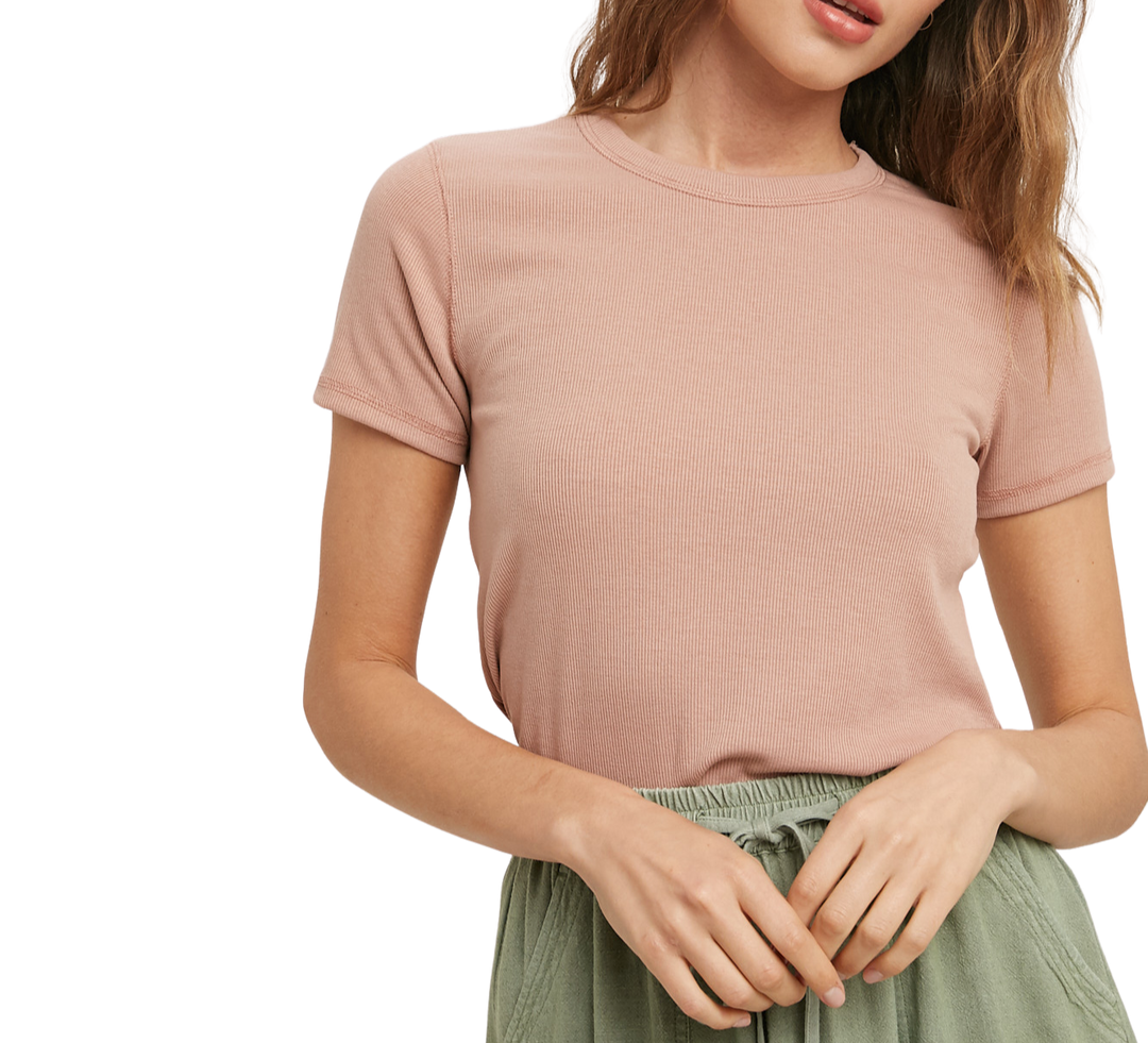 Ribbed Knit Tee