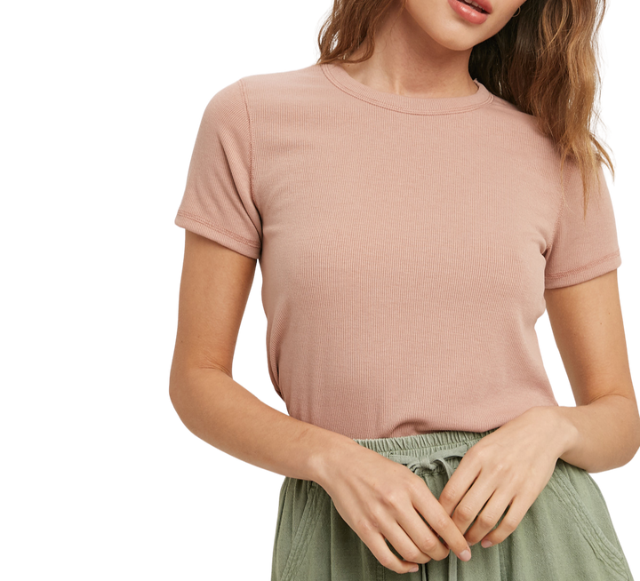 Ribbed Knit Tee